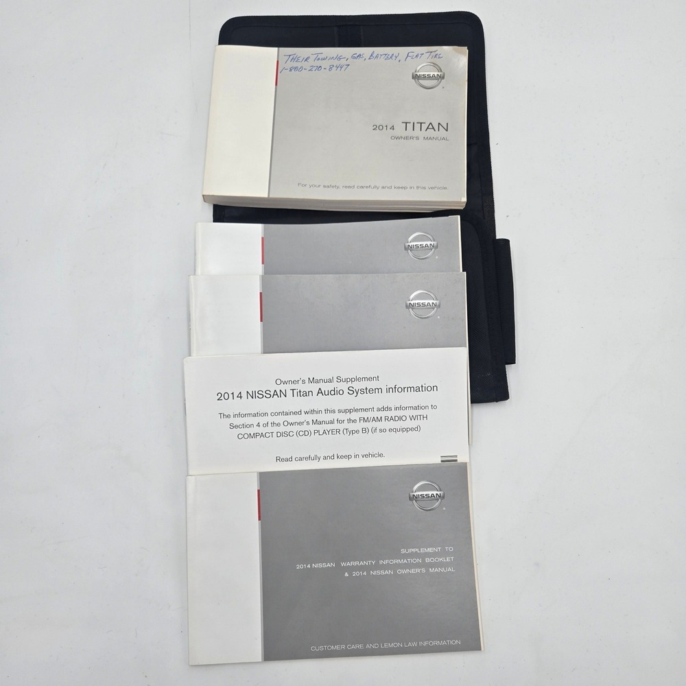 2014 Nissan Titan Owner's Manual Set OEM W/ Case Warranty Booklet
